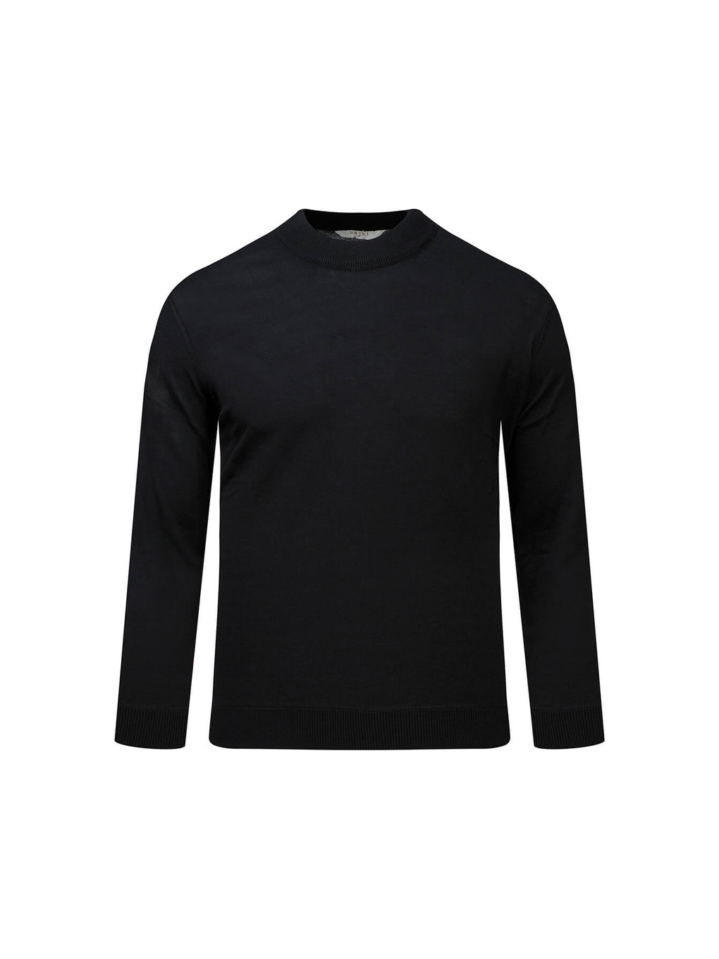 Siyah Regular Fit Yarım Balıkçı Yaka Rayon Kazak