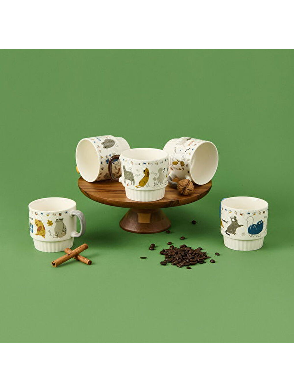 Karışık Renkli Porselen Kupa - Asorti - 420 ml-1