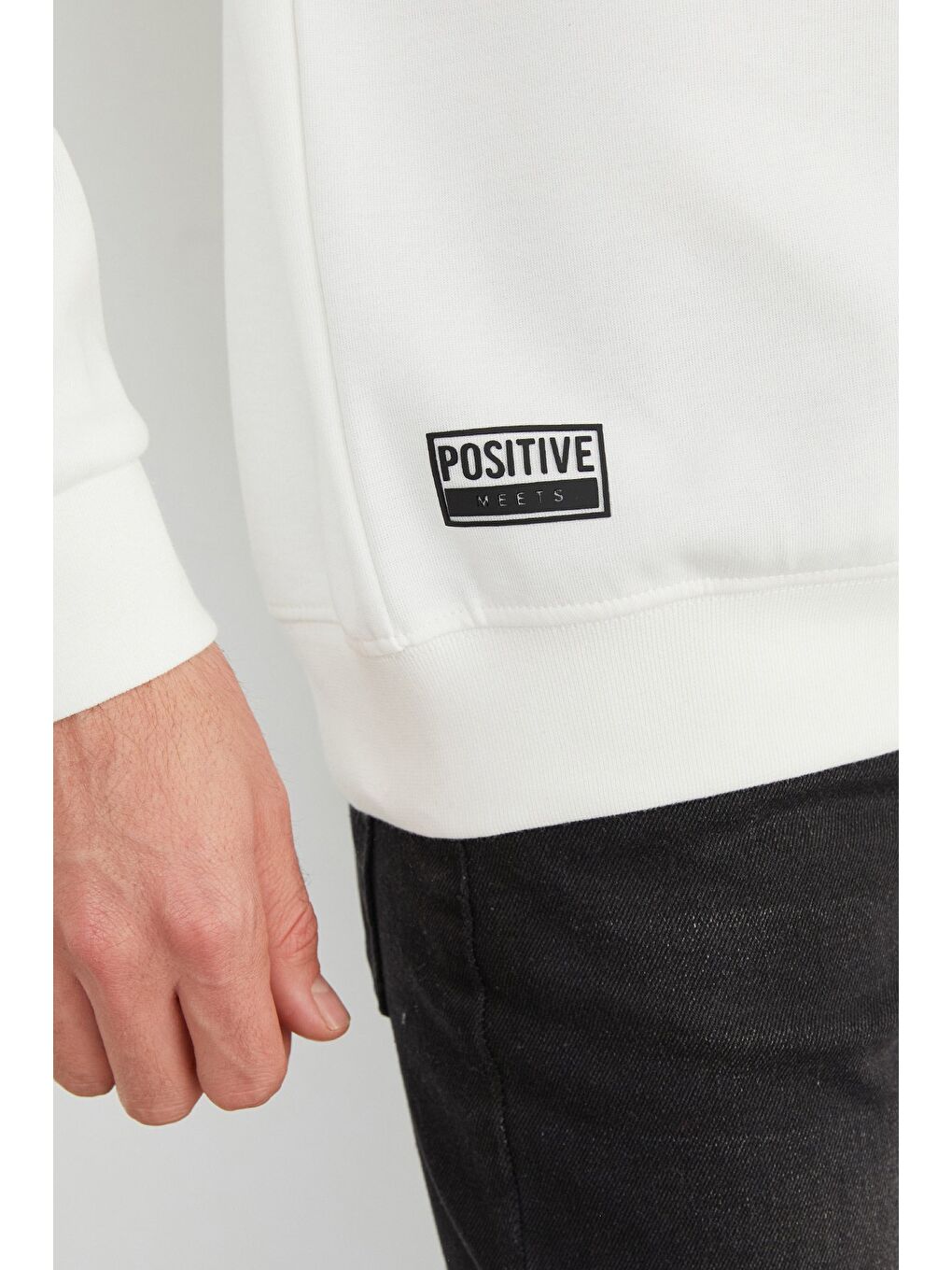 Ekru You`re Stronger Baskılı Bisiklet Yaka Sweatshirt-3