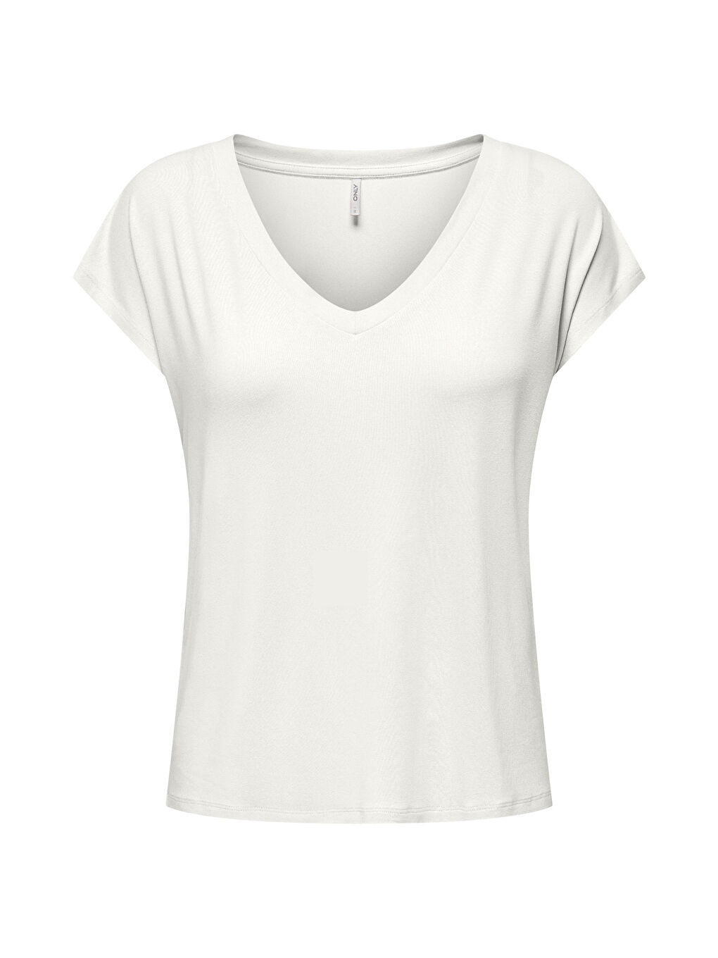 Ekru Onlrilla Regular Fit V Yaka Kısa Kollu T Shirt 15315776-2