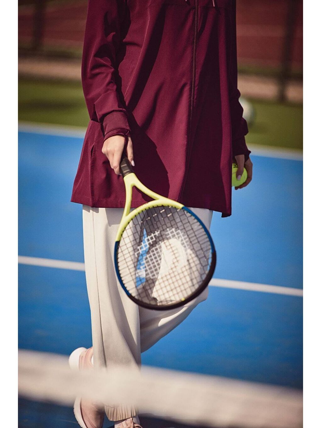 Active Uzun Kollu Kapüşonlu Fermuarlı Mor Tesettür Antrenman Üstü Act 10-2