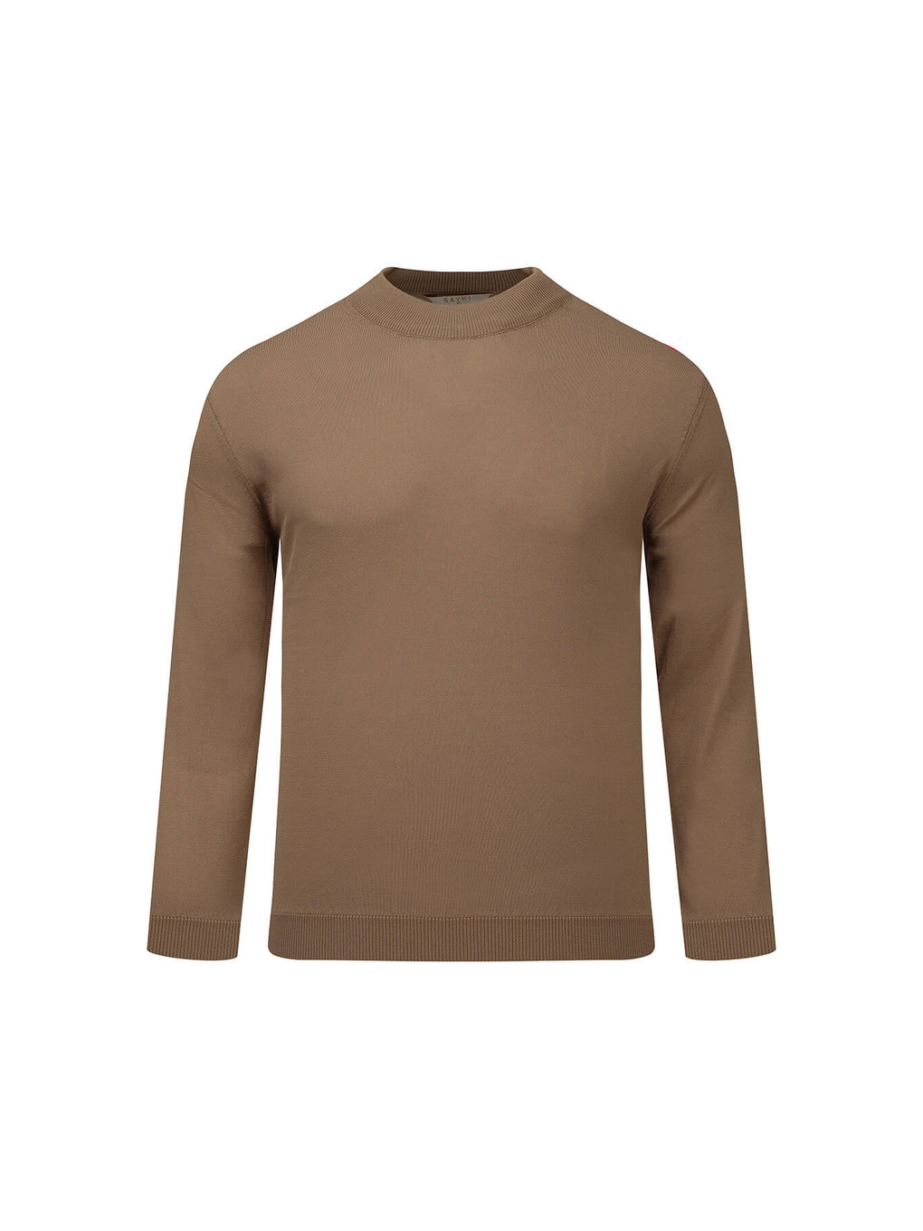 Kahverengi Regular Fit Yarım Balıkçı Yaka Rayon Kazak
