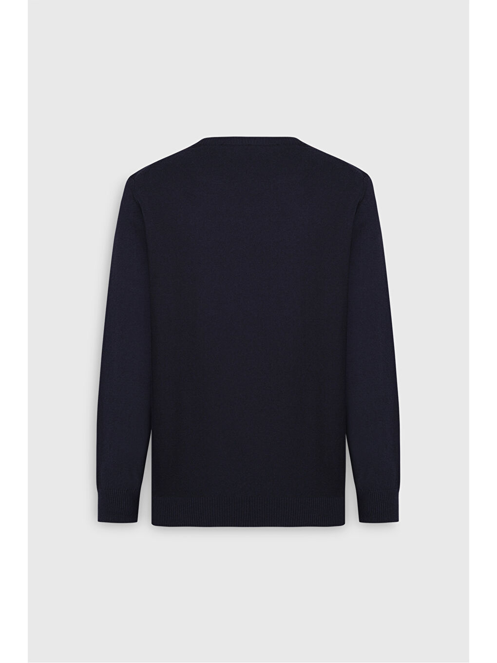 Erkek Lacivert Pamuklu Standart Fit Normal Kesim Bisiklet Yaka Jakarlı Triko Kazak-8