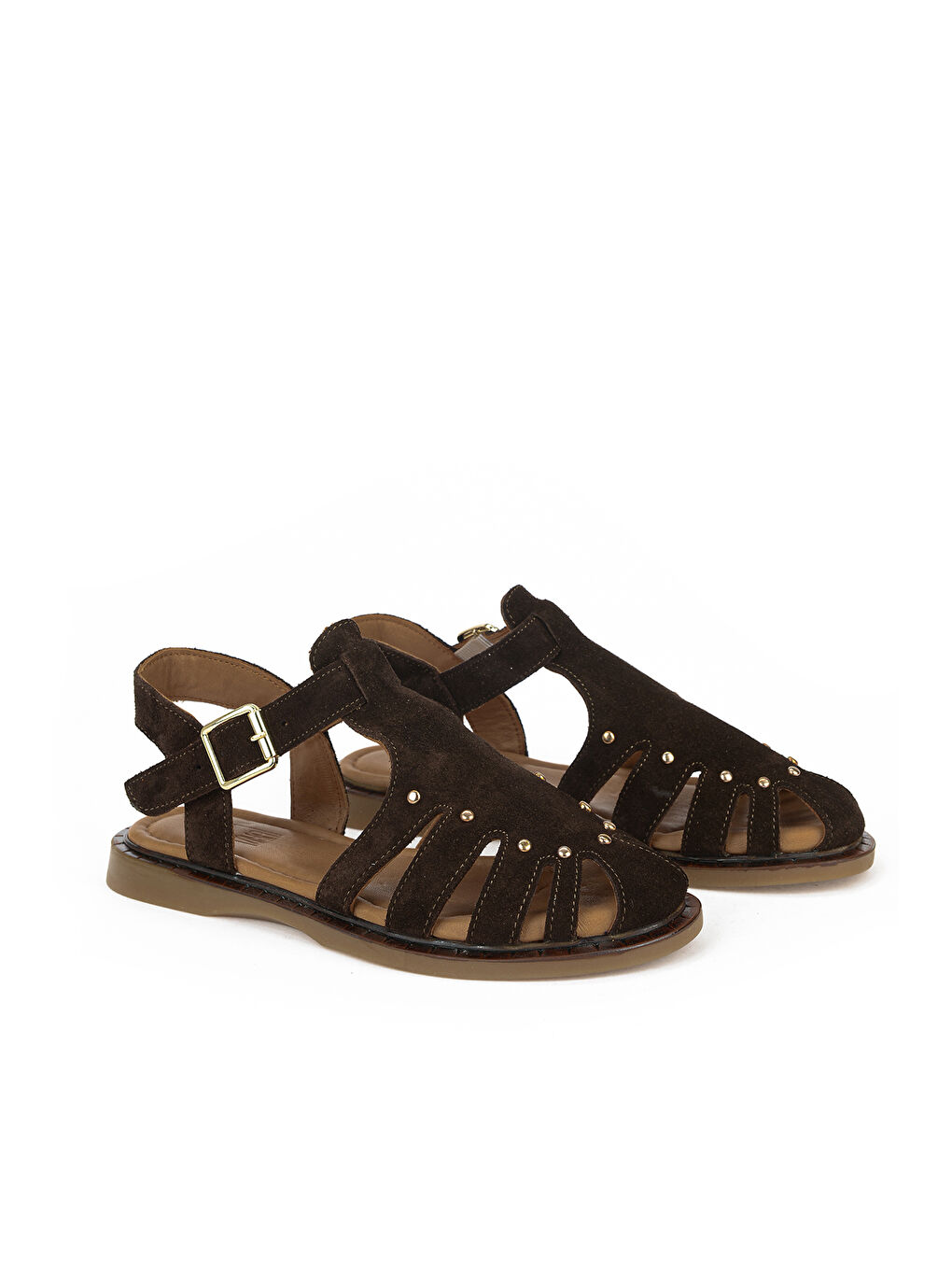 Kahverengi Kadın Hakiki Deri Sandalet 1611047Z26635 Kahve-1