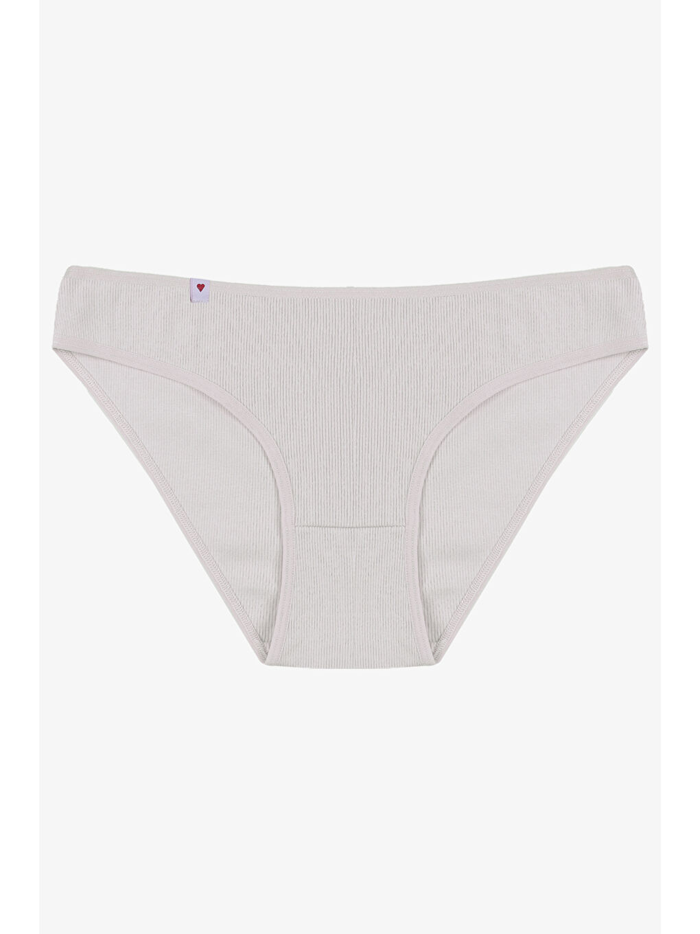Gri Kadın Külot 5 li Pamuklu Etiket Detaylı Fitilli Ribana-2