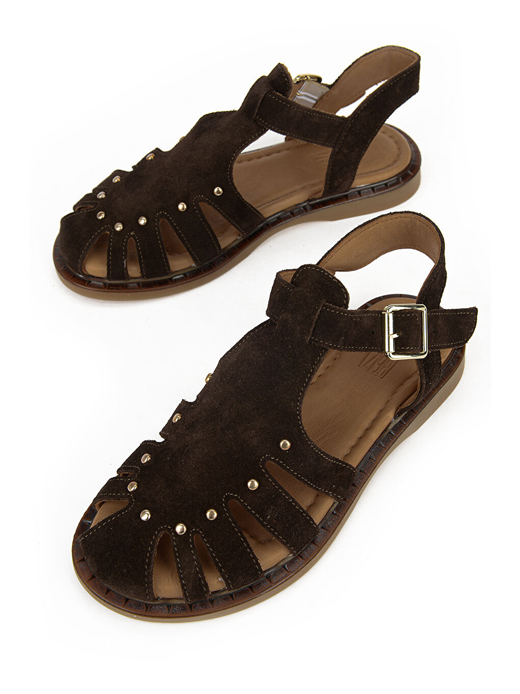 Kahverengi Kadın Hakiki Deri Sandalet 1611047Z26635 Kahve-4