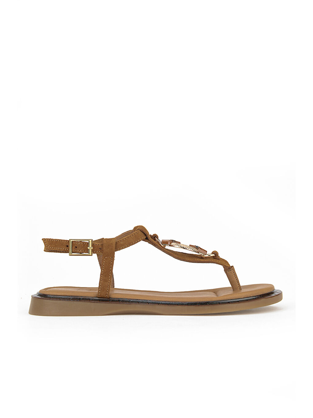 Kahverengi Kadın Hakiki Deri Sandalet 1611047Z26684 Taba