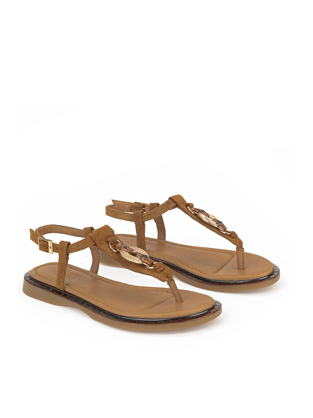 Kahverengi Kadın Hakiki Deri Sandalet 1611047Z26684 Taba-1