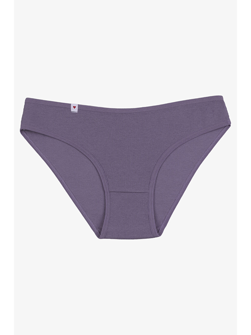 Gri Kadın Külot 5 li Pamuklu Etiket Detaylı Fitilli Ribana-4