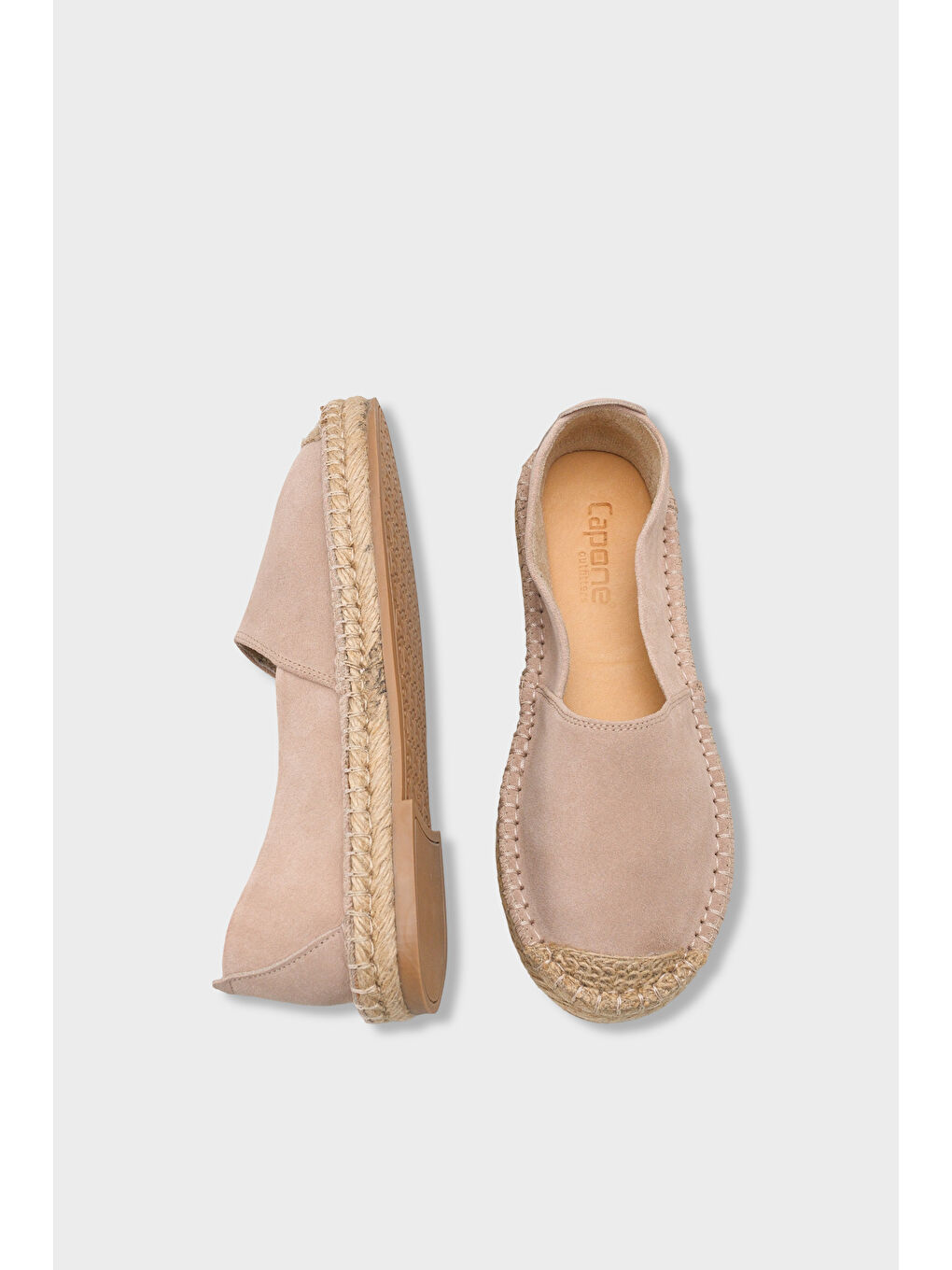 Bej Laurie Hakiki Deri Süet Kadın Espadril-5