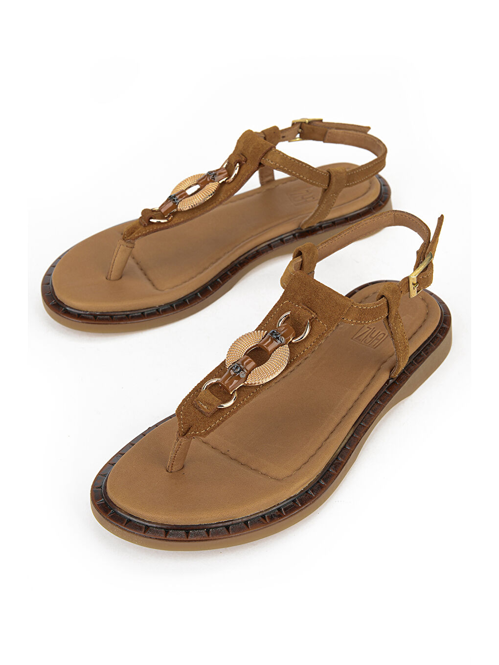 Kahverengi Kadın Hakiki Deri Sandalet 1611047Z26684 Taba-4