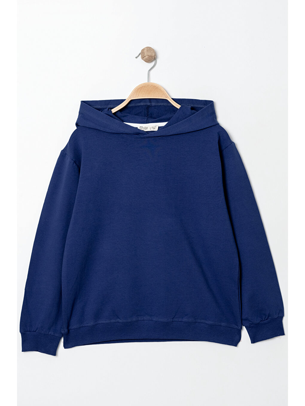 Bi&Em Smile Lacivert Erkek Çocuk Lacivert Kapüşonlu Basic 5-13 Yaş Sweatshirt- 3537-8