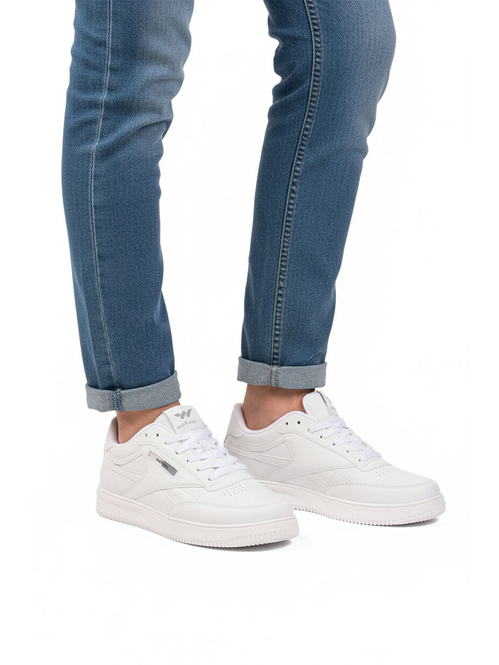 Beyaz Bağcıklı Hafif Cilt Erkek Spor Ayakkabı Marlow M