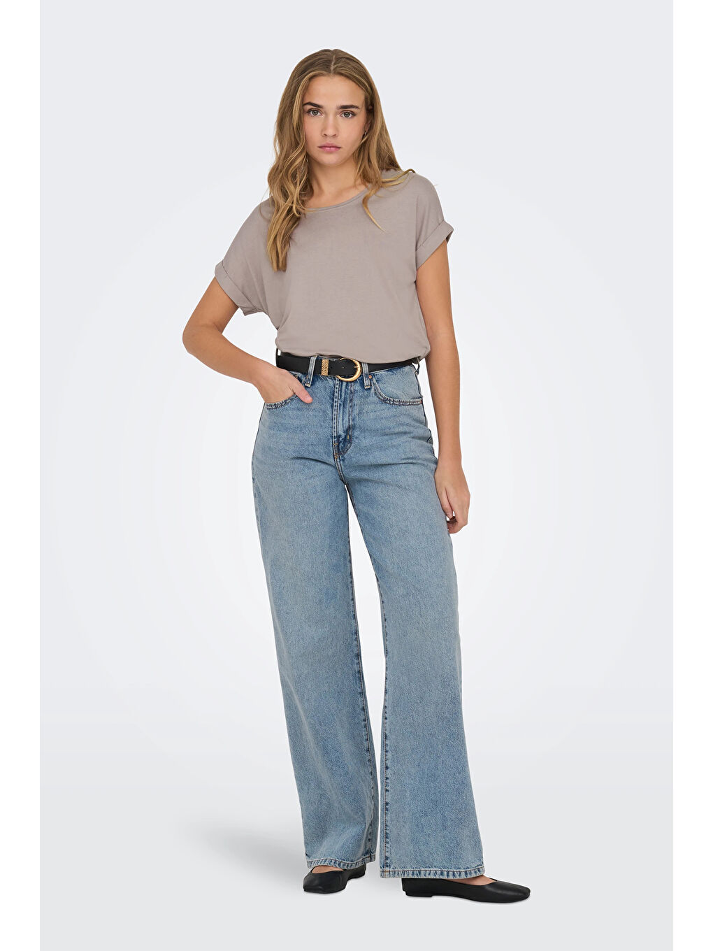 Pembe Regular Fit Bisiklet Yaka Onlmoster Kadın T Shirt 15106662-1