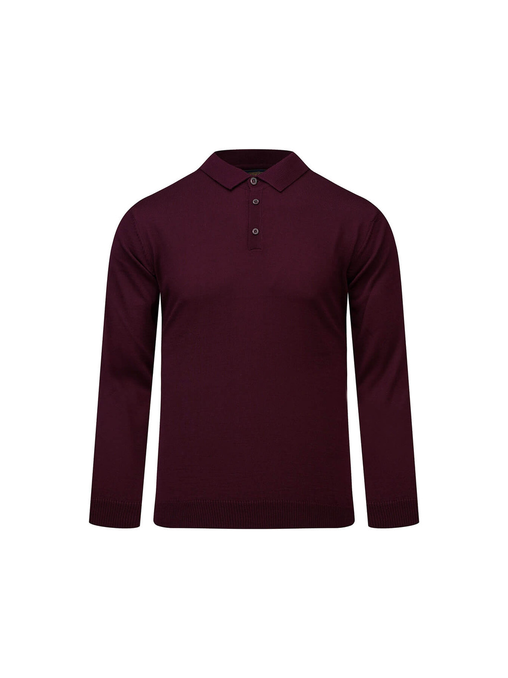 Bordo Regular Fit Polo Yaka Yünlü Kazak