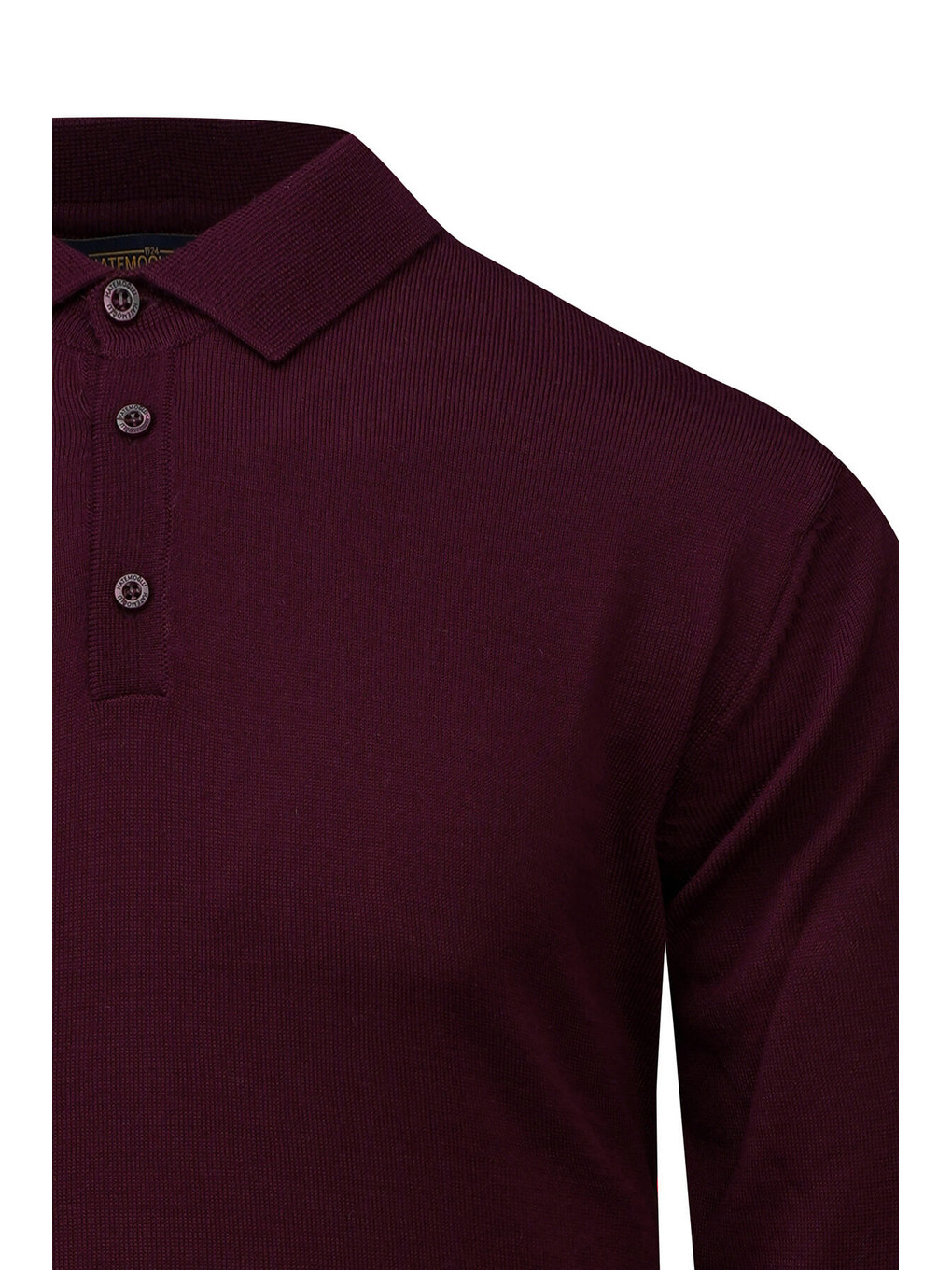Bordo Regular Fit Polo Yaka Yünlü Kazak-2