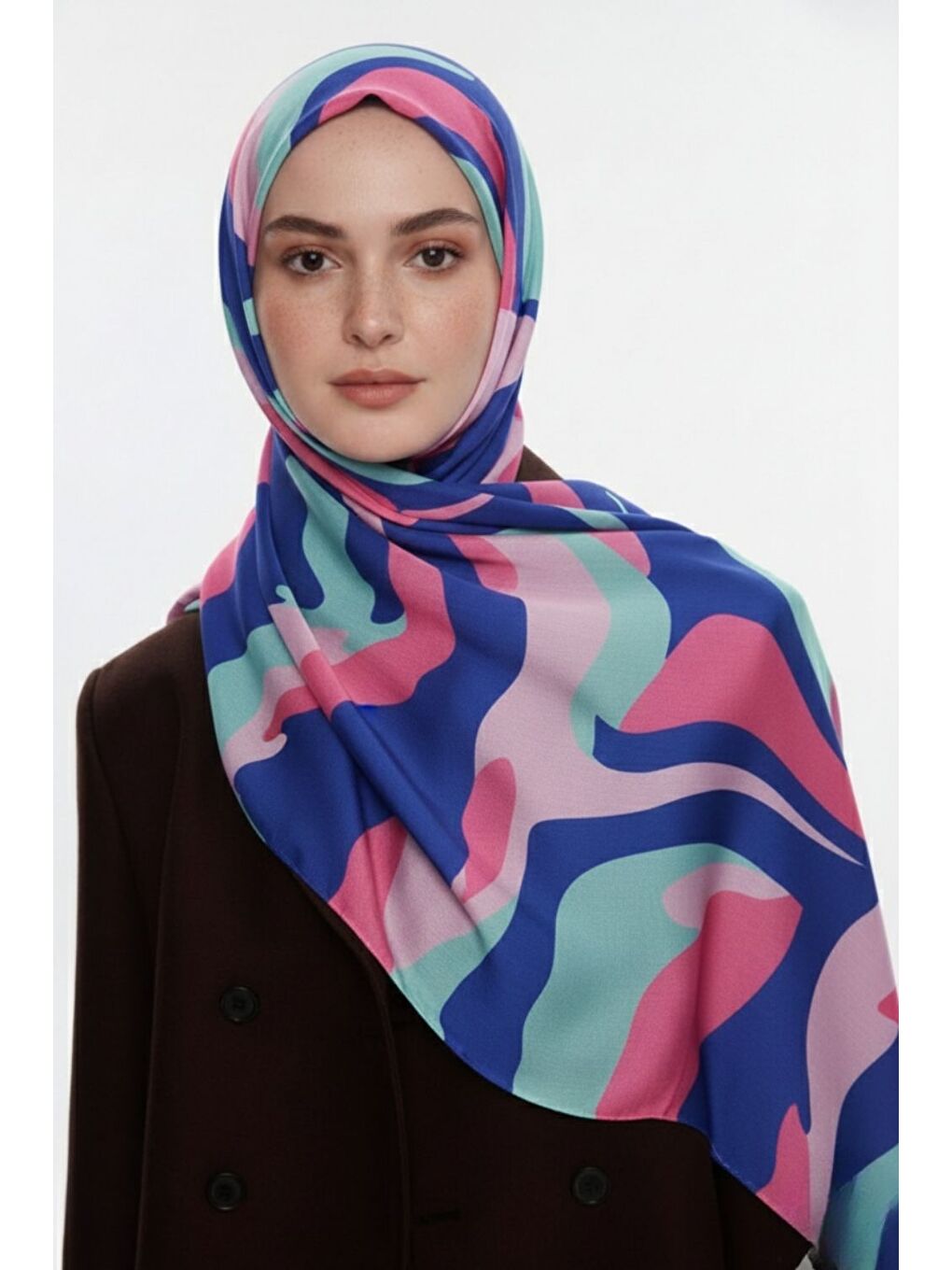 Yeşil & YAQA Çok Renk Desenli Mint Rengi Şal