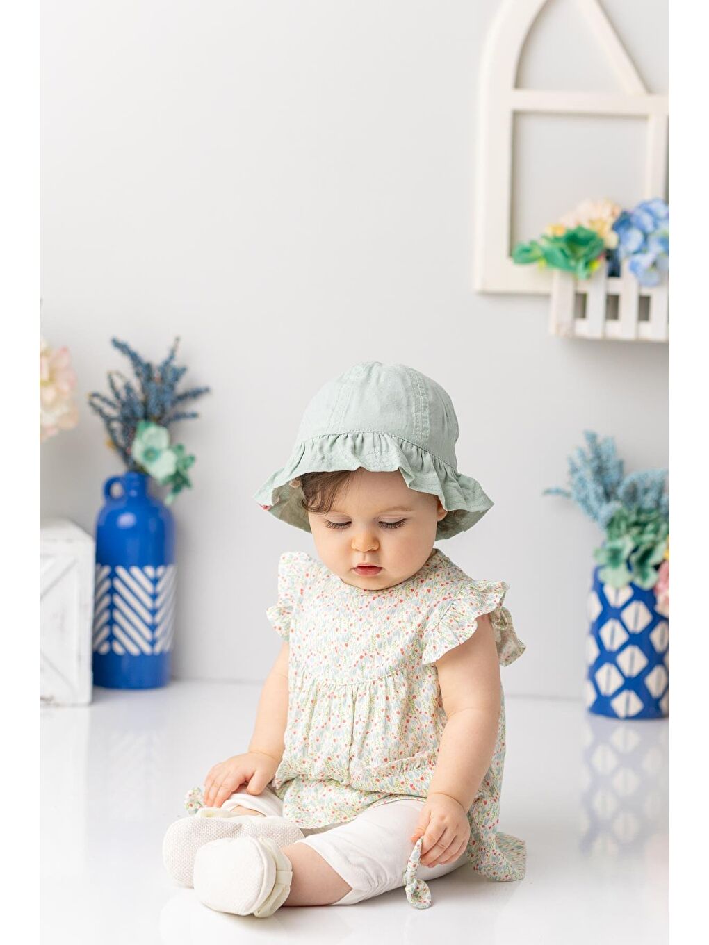 Karışık Kız Bebek Çiçek Desenli Tayt Bluz Takım - Desenli-1