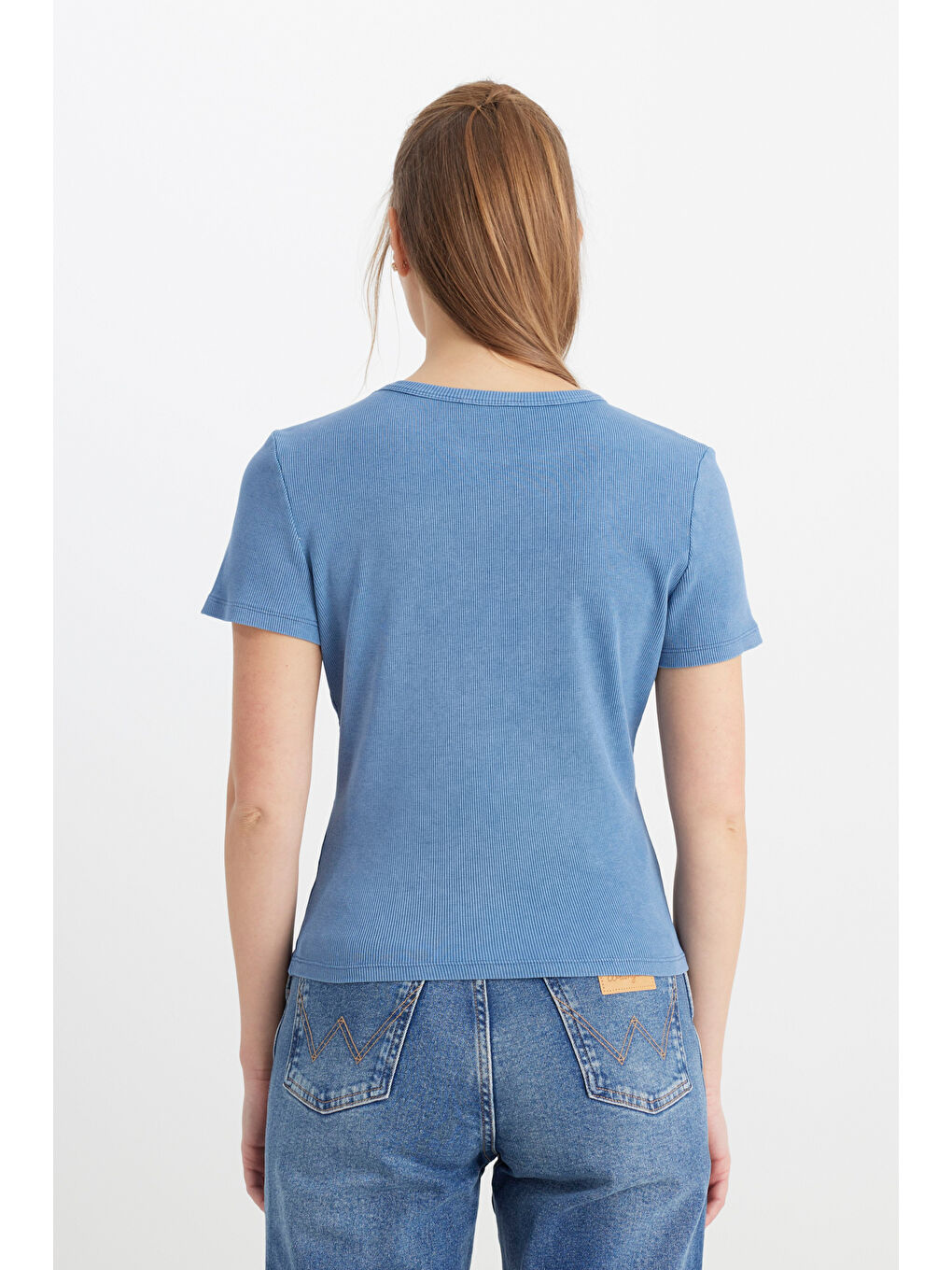 İndigo Slim Fit Dar Kesim Bisiklet Yaka Lacivert Tişört-4