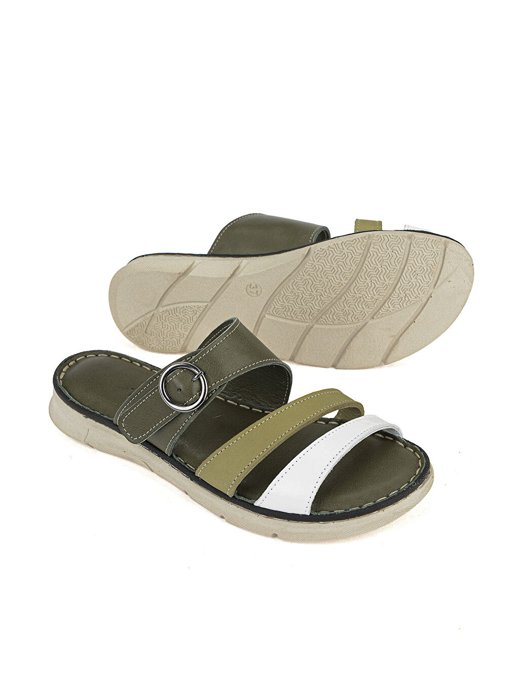 Kadın Hakiki Deri Konfor Terlik 1611051Z7102 Haki-3