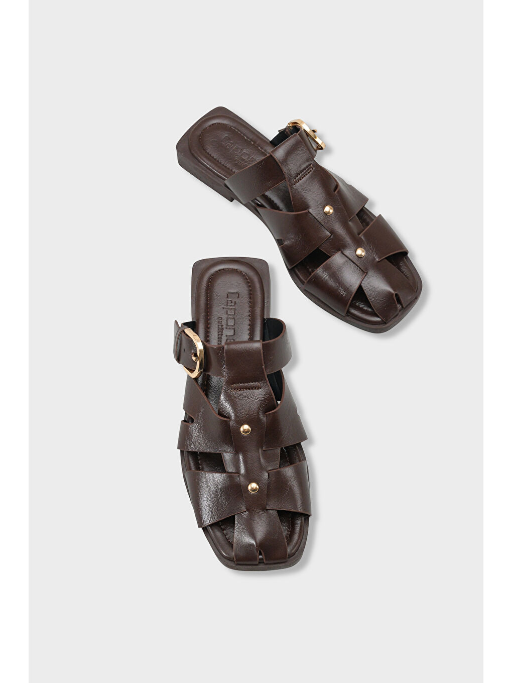 Kahverengi Willa Gladyatör Kadın Terlik-5