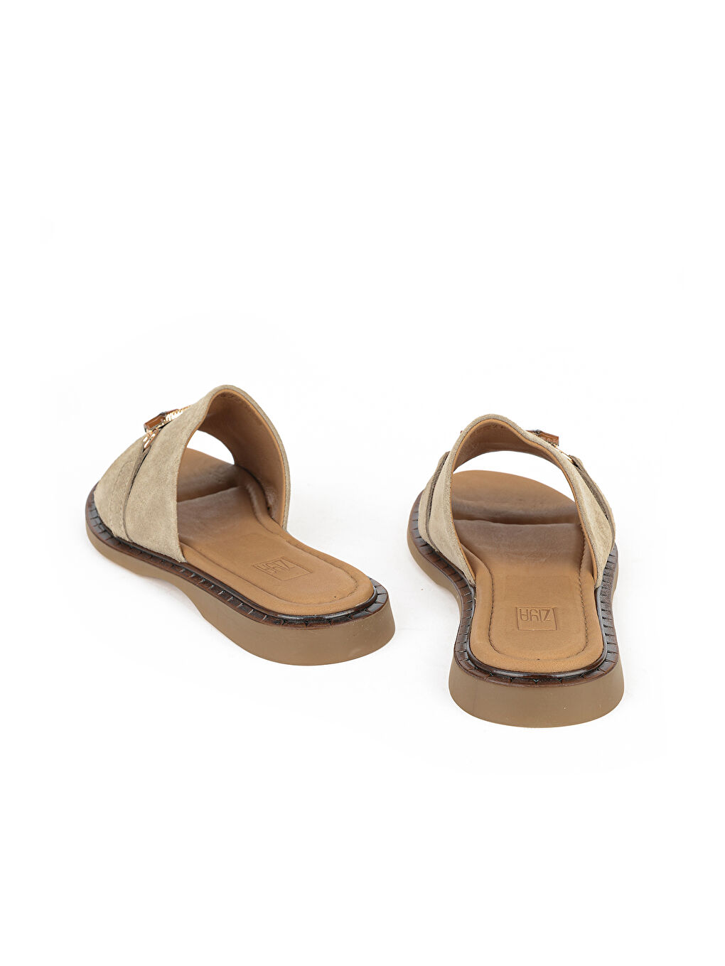 Bej Kadın Hakiki Deri Terlik 1611047Z26672 Vizon-2