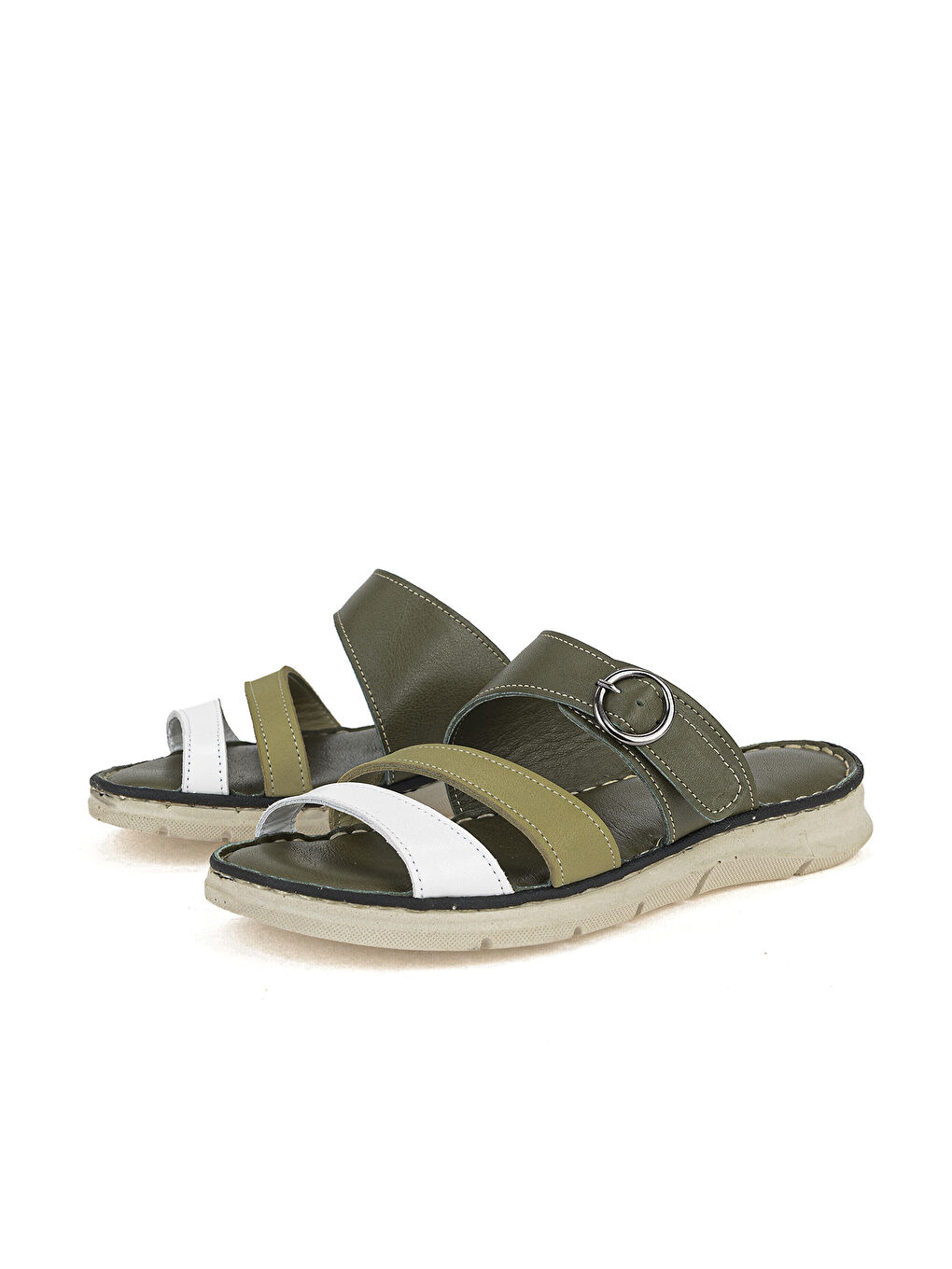 Kadın Hakiki Deri Konfor Terlik 1611051Z7102 Haki-4