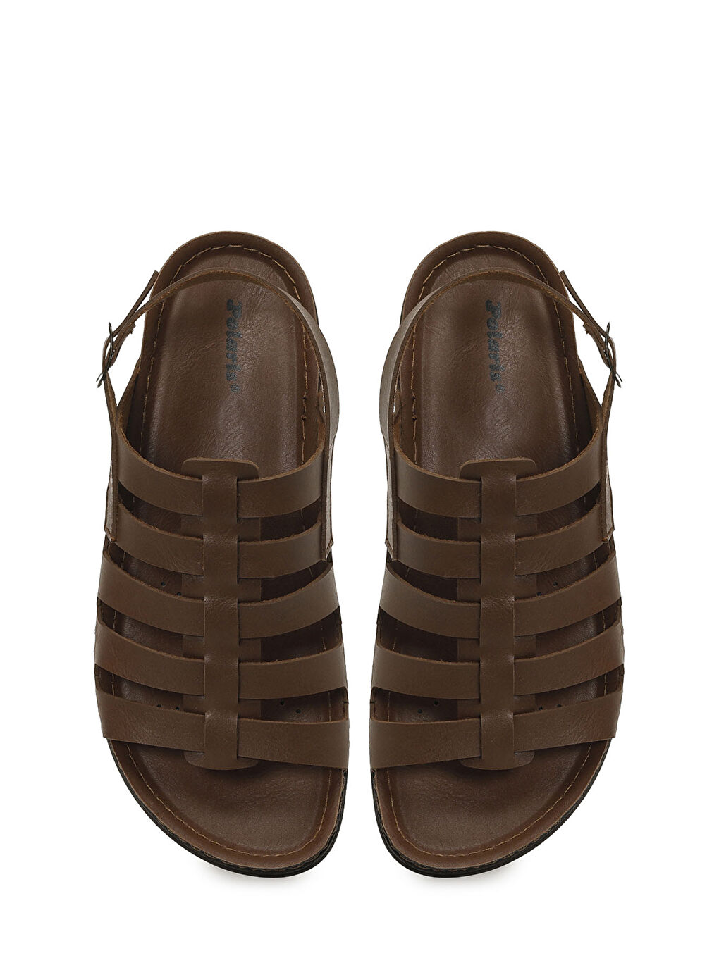 Kahverengi 167208.Z6FX Taba Kadın Düz Sandalet-3