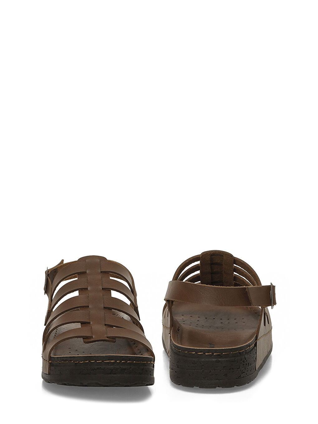 Kahverengi 167208.Z6FX Taba Kadın Düz Sandalet-4