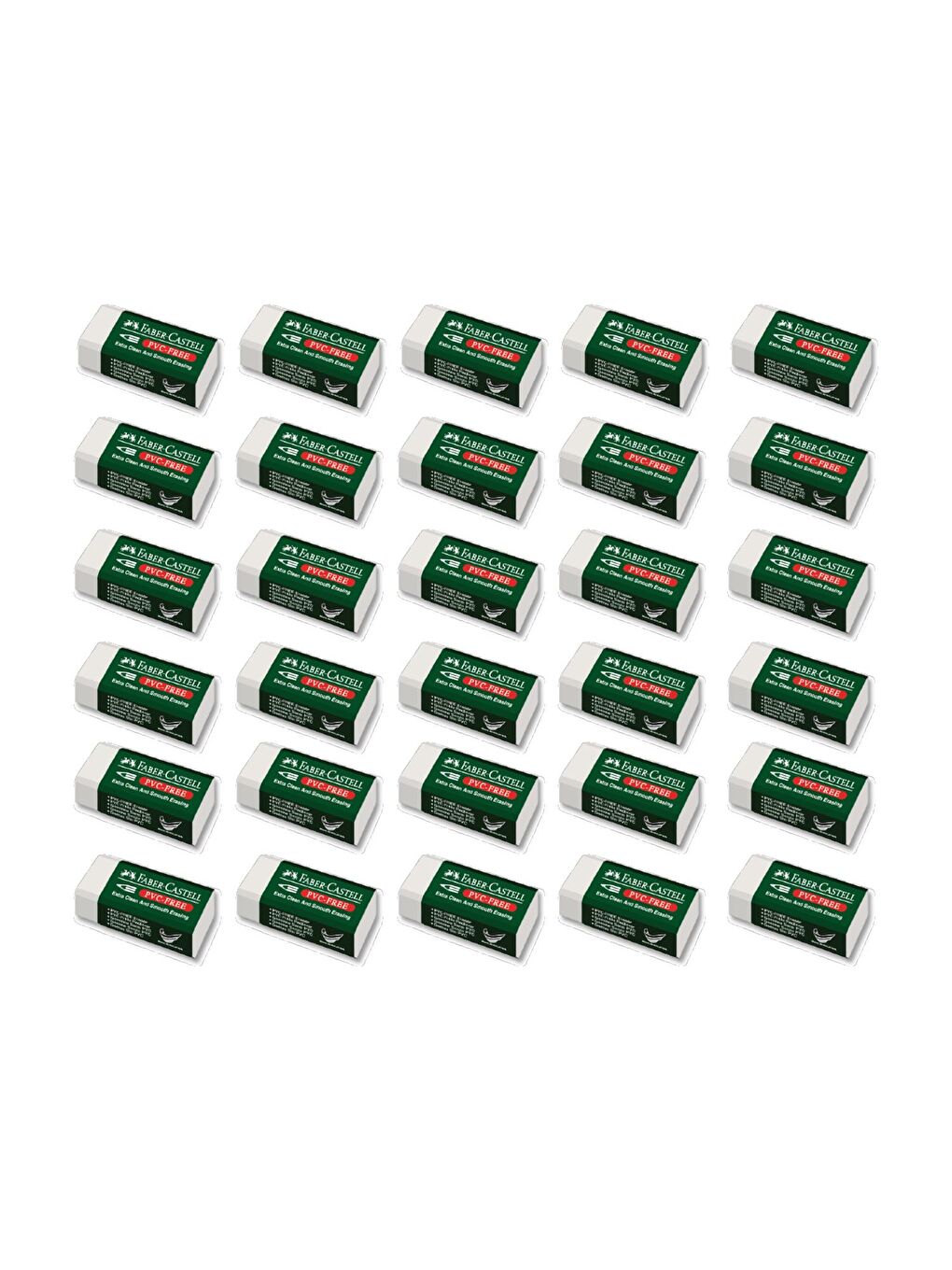 FABER CASTELL Küçük Boy Pvc Free Beyaz Silgi No:30 ( 30 Adet )