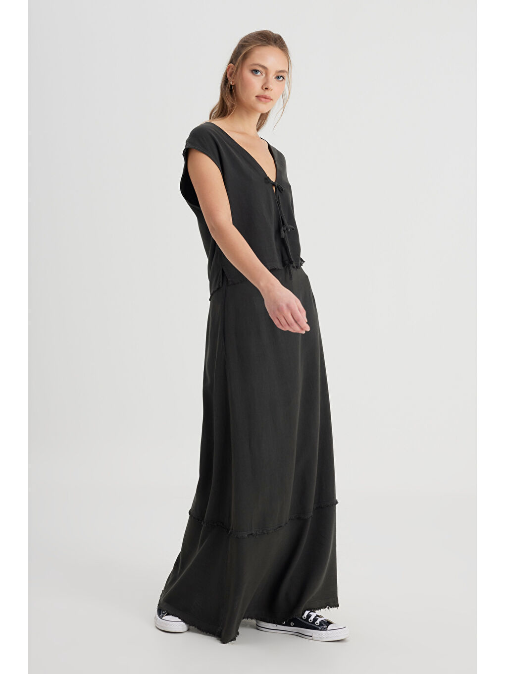 Regular Fit Normal Kesim Normal Bel Siyah Etek-2