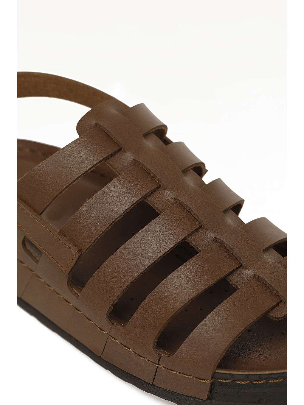 Kahverengi 167208.Z6FX Taba Kadın Düz Sandalet-6