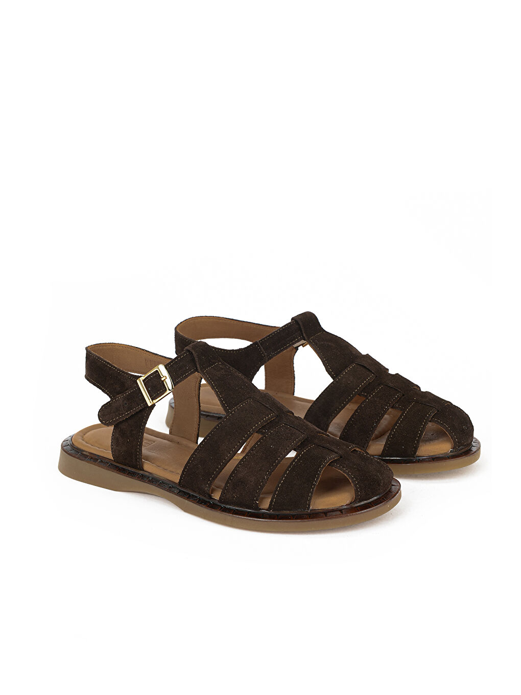Kahverengi Kadın Hakiki Deri Sandalet 1611047Z26600 Kahve-1