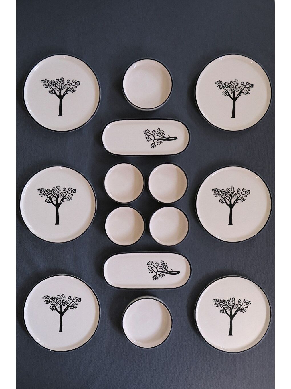 Beyaz Handmade Boabab Kahvaltı Takımı 6 Kişilik 14 Parça