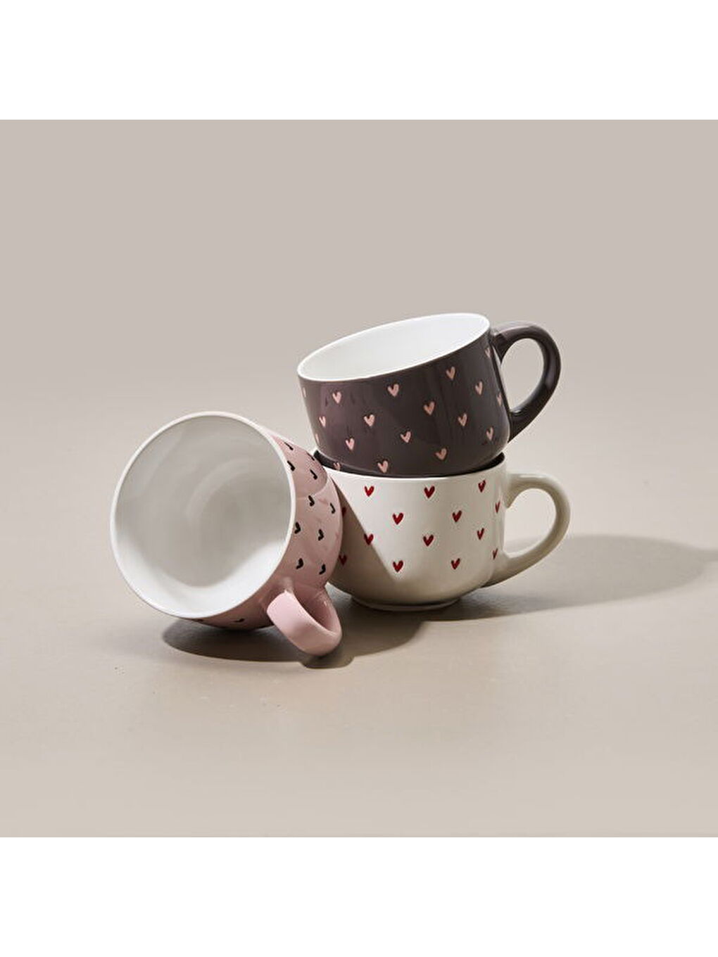 Karışık Mini Kalp Desenli Kupa - Asorti - 450 ml-2