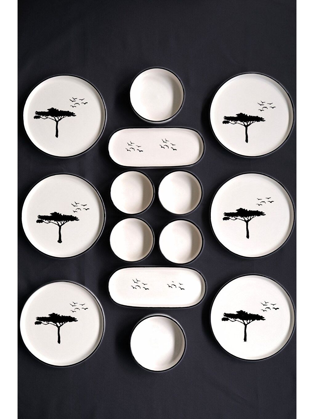 Beyaz Handmade Karaağaç Kahvaltı Takımı 6 Kişilik 14 Parça-2