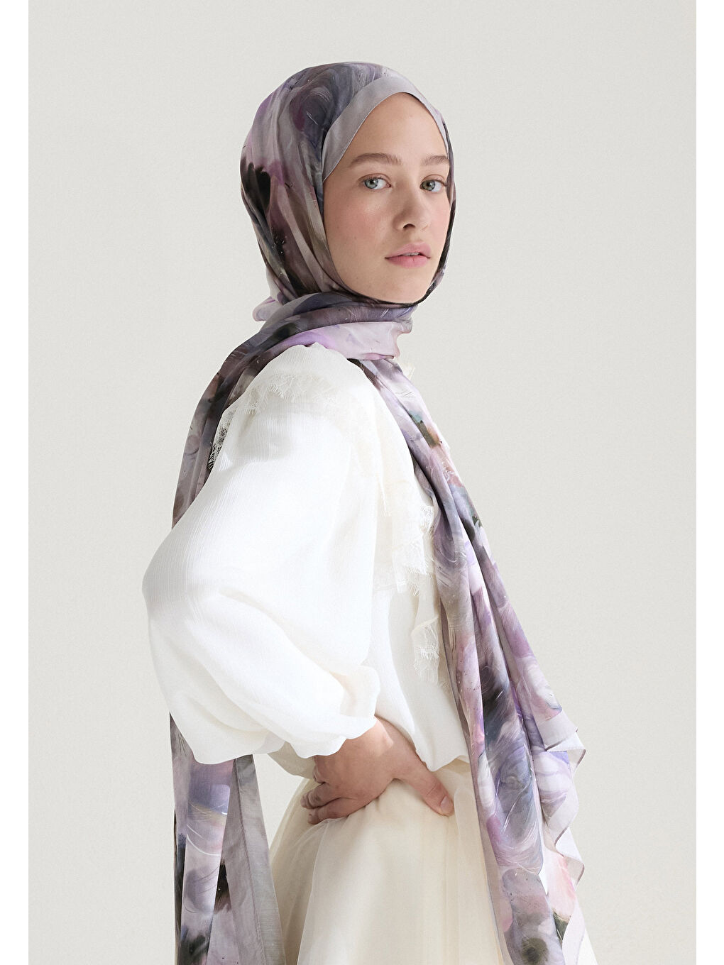 Melaına Floş Viskon Şal Bej-1