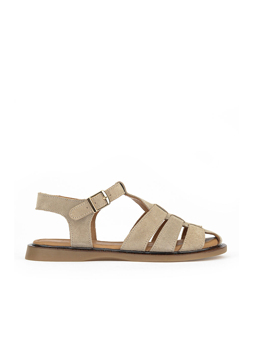 Bej Kadın Hakiki Deri Sandalet 1611047Z26600 Vizon