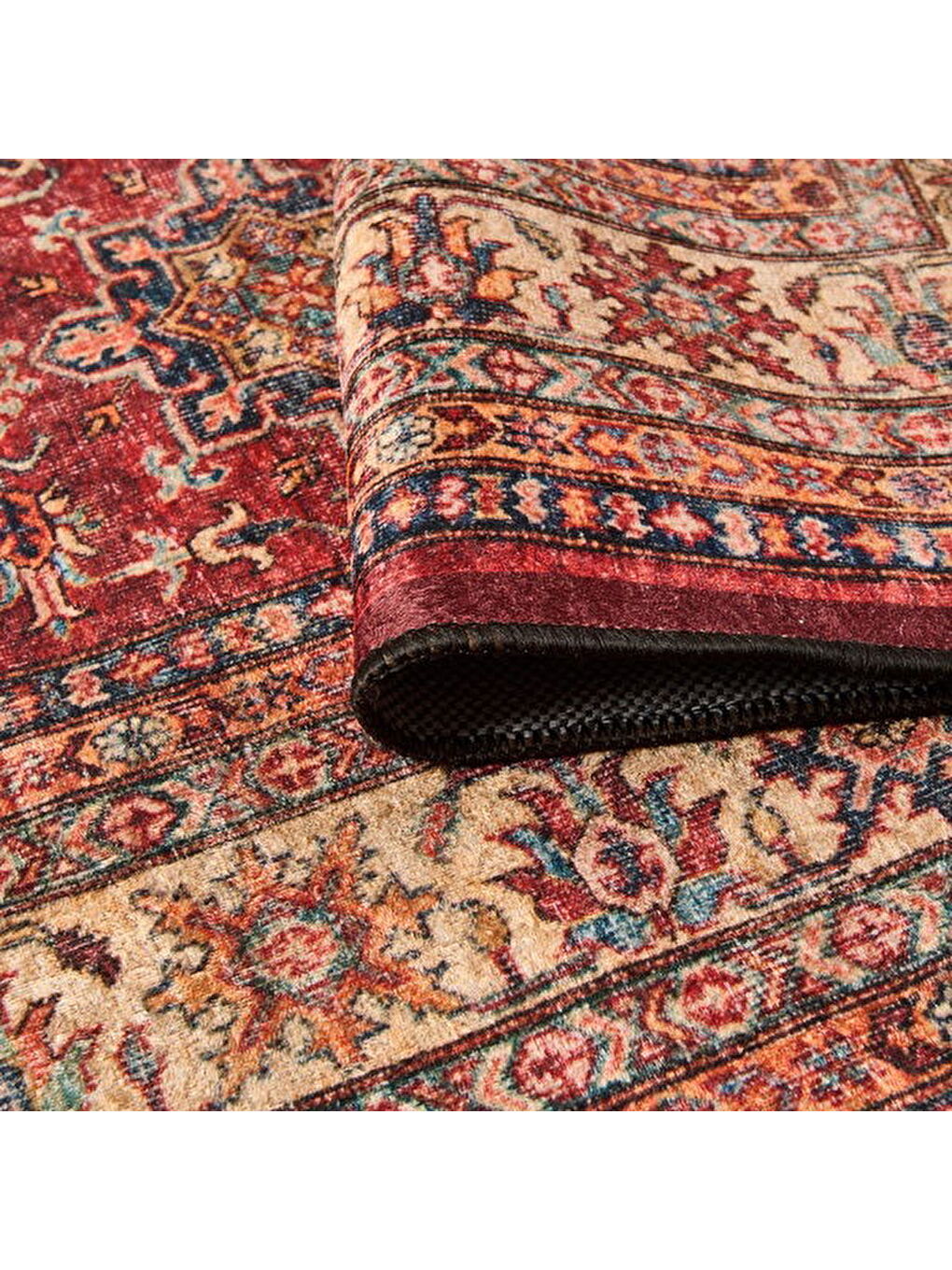 Soft Line Afgan Desenli Halı - Kırmızı - 160x230 cm-2