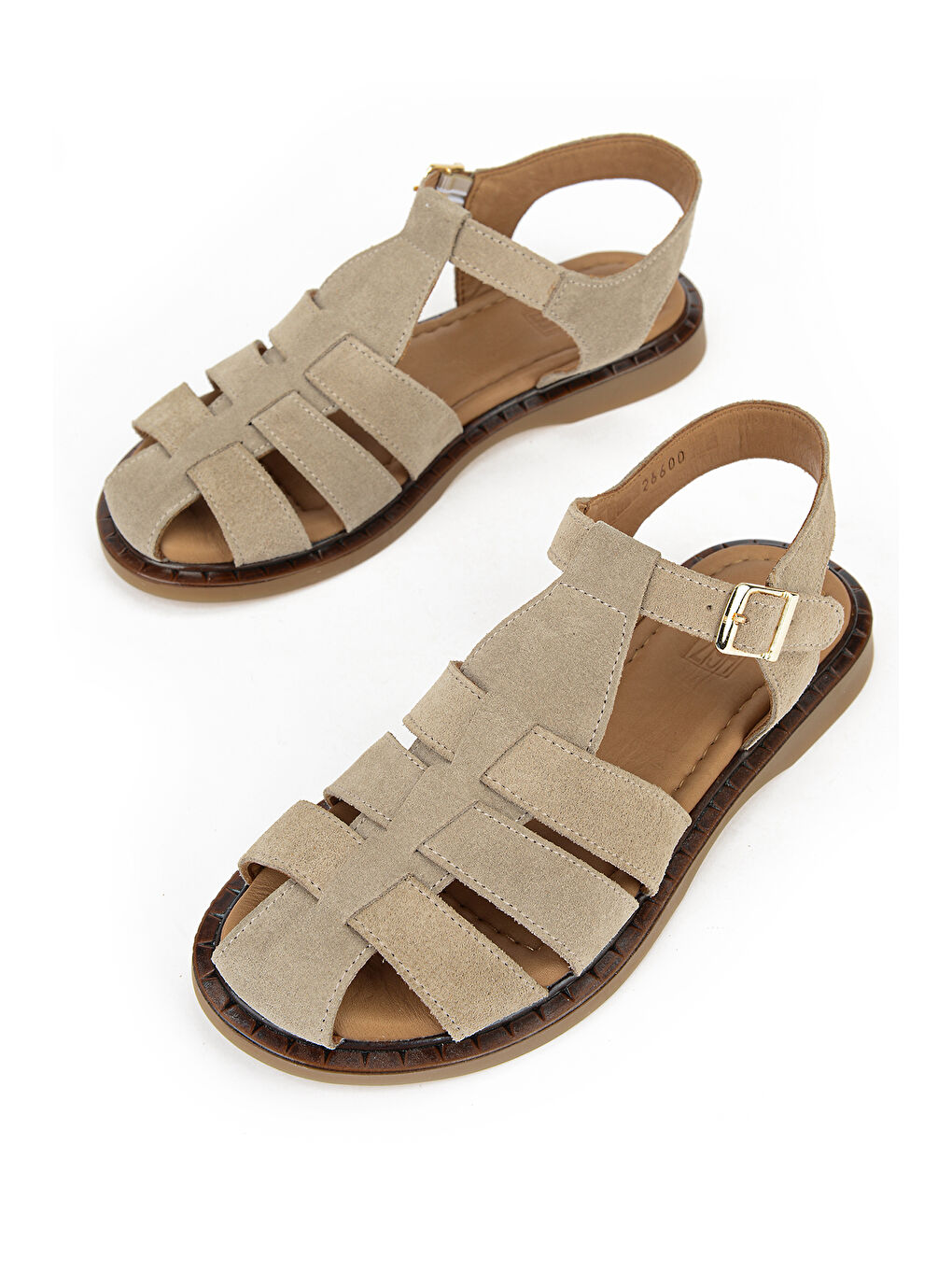 Bej Kadın Hakiki Deri Sandalet 1611047Z26600 Vizon-4