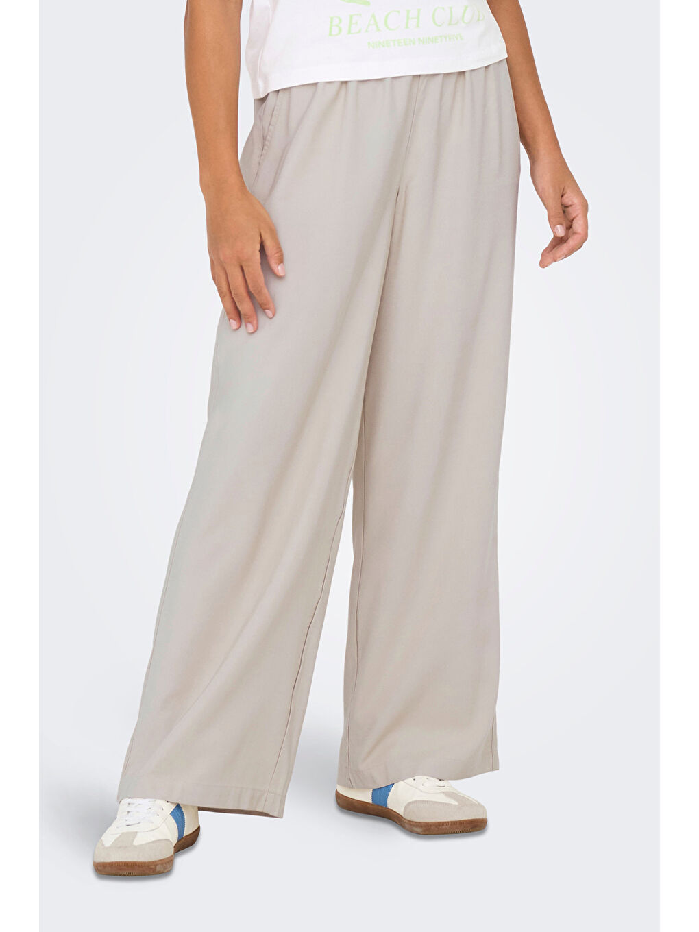 Bej Onlaris Regular Fit Normal Bel Geniş Paça Pantolon 15337956