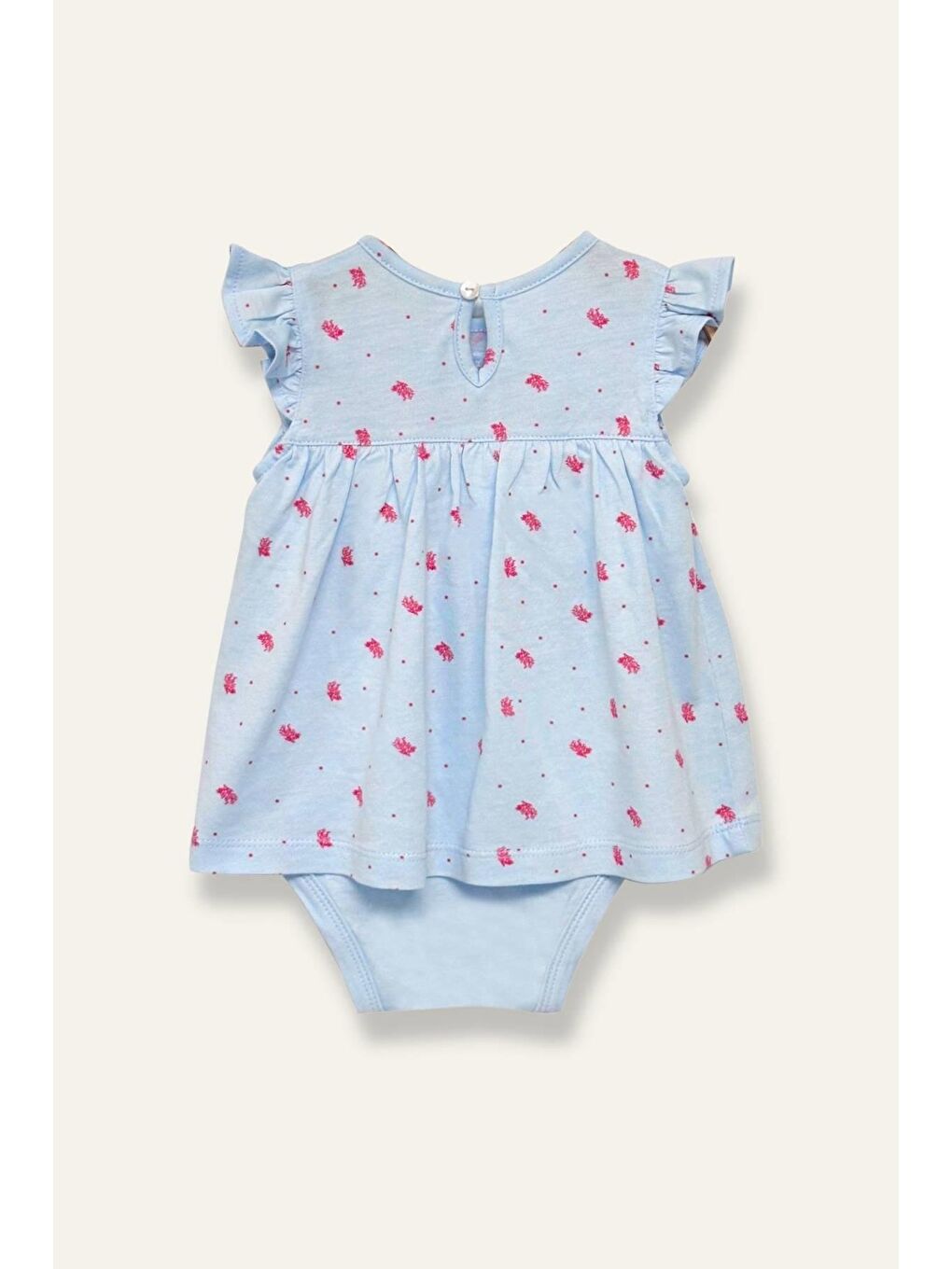 Karışık Kız Bebek Mercan Desenli Çıtçıtlı Body Elbise - Desenli-1