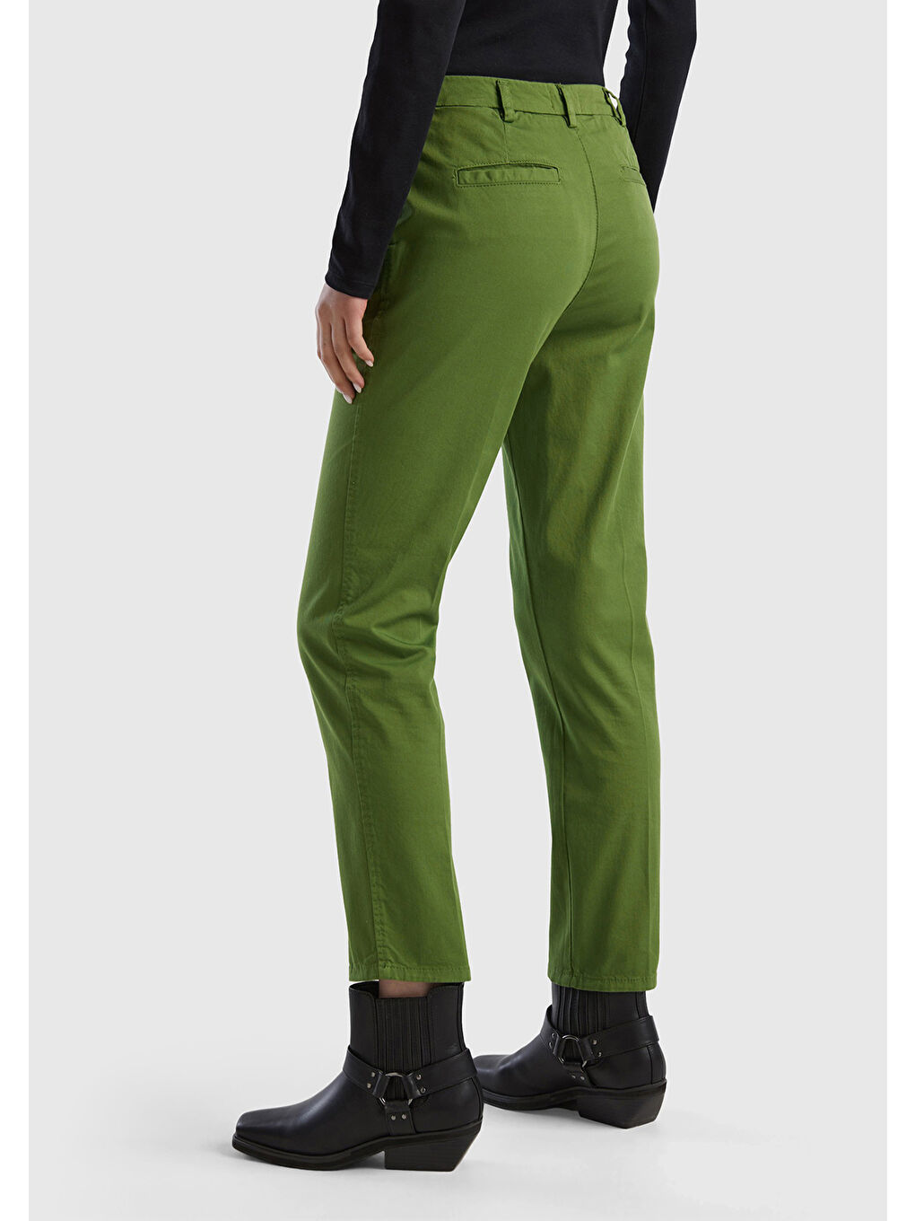 United Colors Of Benetton Kadın Soluk Yeşil Elastanlı Basic Chino Pantolon - 2