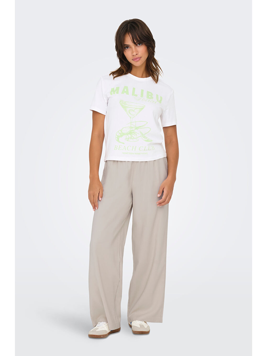 Bej Onlaris Regular Fit Normal Bel Geniş Paça Pantolon 15337956-1