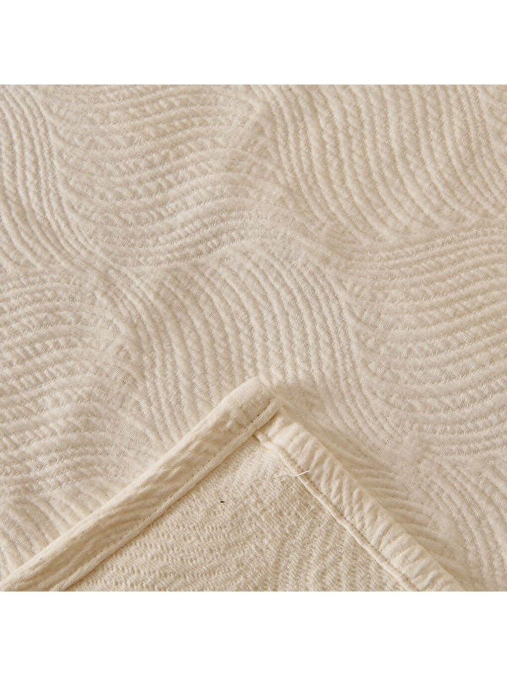 Ekru Soft Velinora Çift Kişilik Yatak Örtüsü Seti - Krem - 220x240 cm-2