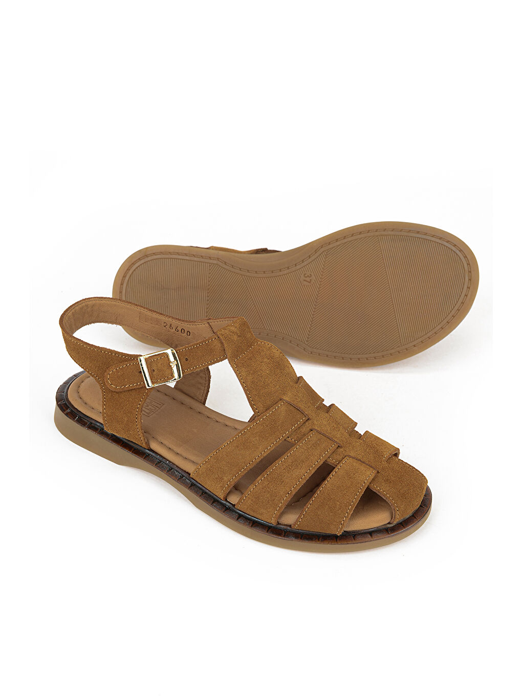 Kahverengi Kadın Hakiki Deri Sandalet 1611047Z26600 Taba-3
