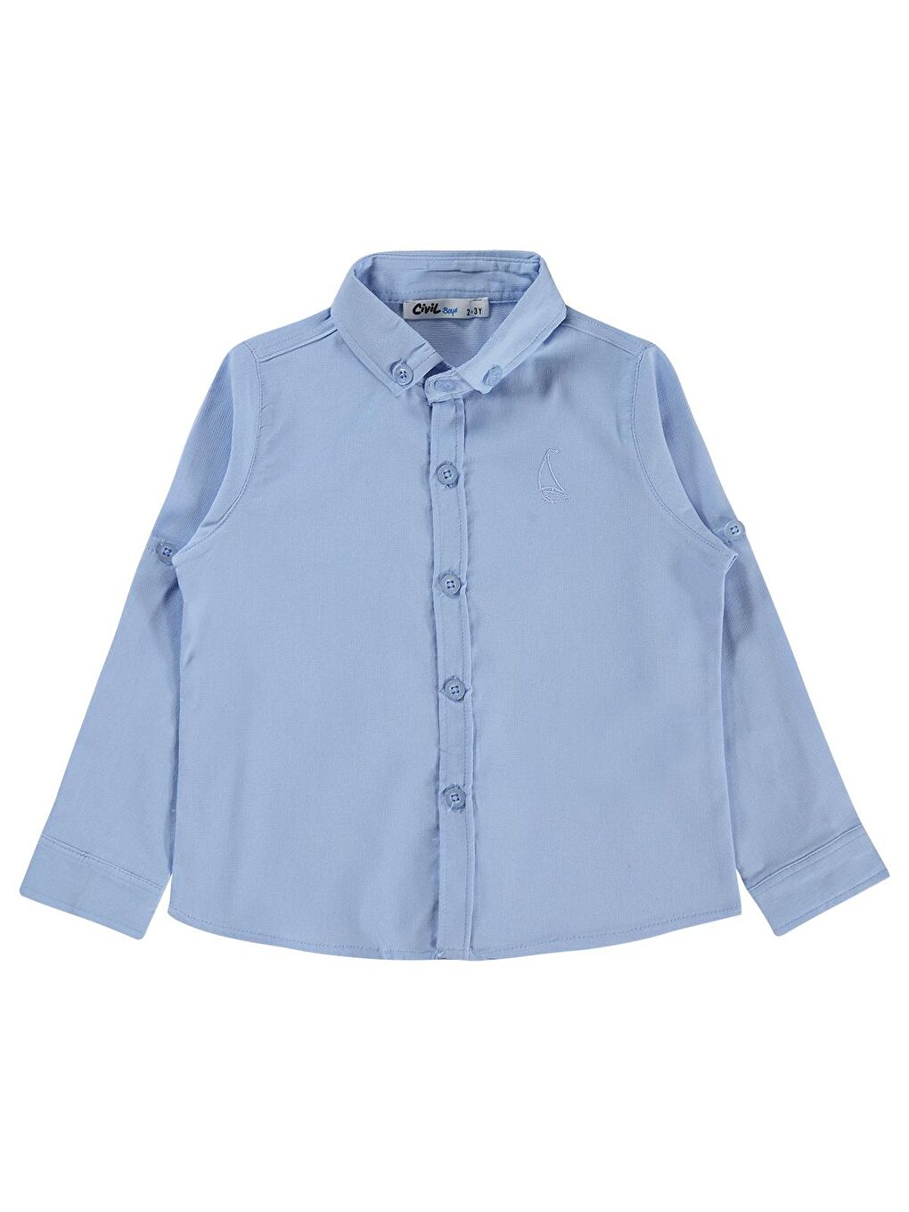 Boys Yelken Nakışlı 2-5 Yaş Gömlek - Mavi