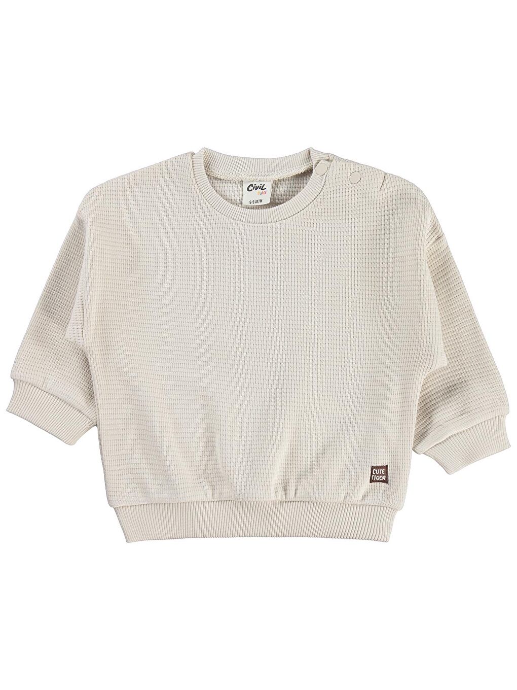 Bej Baby Cute Tiger Etiketli 6-18 Ay Sweatshirt