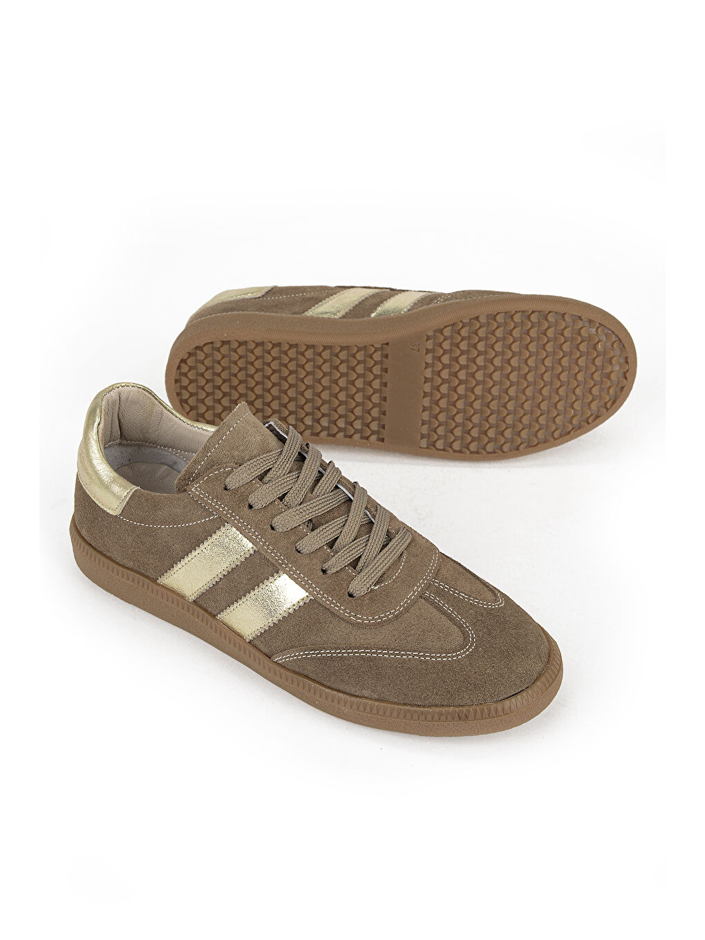 Bej Kadın Hakiki Deri Sneaker 1611035Z64032 Kum-3