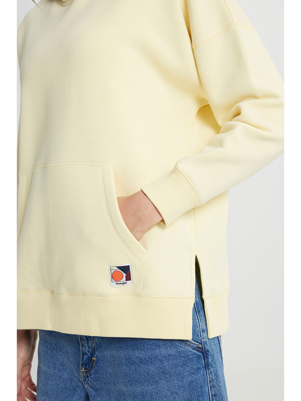 Loose Fit Rahat Kesim Kapüşonlu İçi Polarlı Sarı Sweatshirt-6